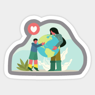 save the earth with a heart Sticker